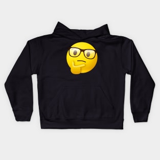 Nerdy thinking face emoji Kids Hoodie